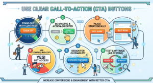 Use Clear Call-to-Action Buttons make a graphic