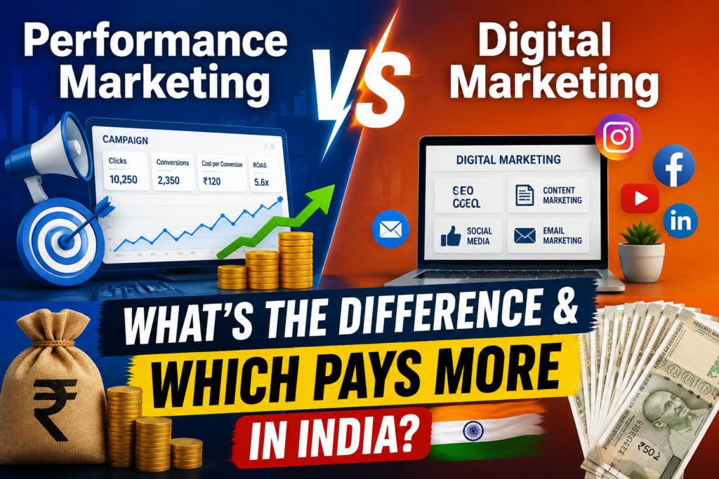 Performance Marketing vs Digital Marketing: What's the Difference & Which Pays More in India?